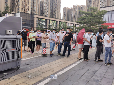 東莞全城核酸檢測(cè)，瑞泰風(fēng)關(guān)愛(ài)在行動(dòng)，斗酷暑，送清涼！